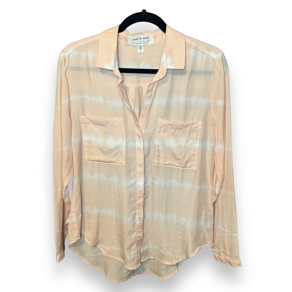NEW Anthropologie Cloth & Stone Tie Dye Button Up Long Sleeve Top Women’s Small